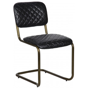 0037 Dining Chair, Metal and Leather