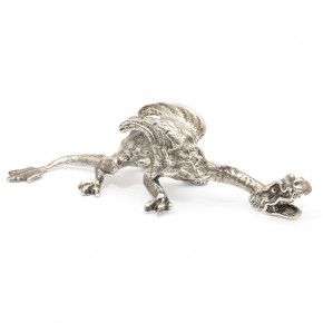 Dragon Figurine Silver Plated Bronze