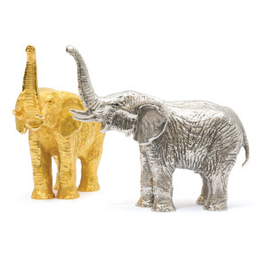 Elephant Figurine Silver Plated Bronze