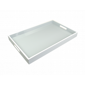 Lacquer Cool Gray/White Trim Breakfast Tray 14" x 22" x 2"H