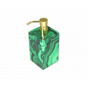 Lacquer Malachite Lotion Pump 3" x 3" x 5"H