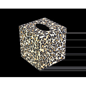 Lacquer Leopard Tissue Cover 5.25" Square