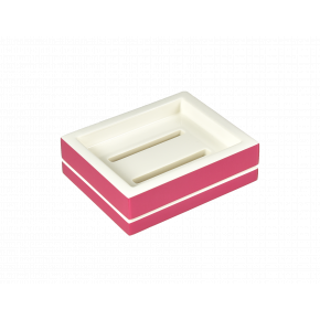 Lacquer Hot Pink Soap Dish 5" x 4" x 1.5"H