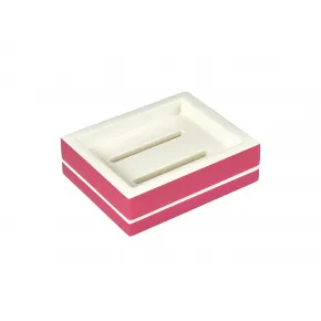 Lacquer Hot Pink Soap Dish 5" x 4" x 1.5"H