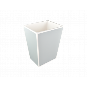 Lacquer Cool Gray/White Trim Waste Basket Rectangular 6"L x 9.5"W x 12"H