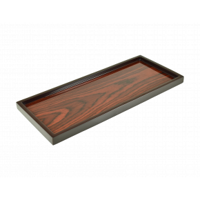 Lacquer Rosewood Brown Long Vanity Tray 7"L x 17"W x 1.5"H