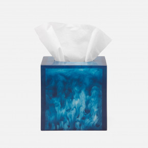 Abiko Cobalt Tissue Box Square Straight Cast Resin