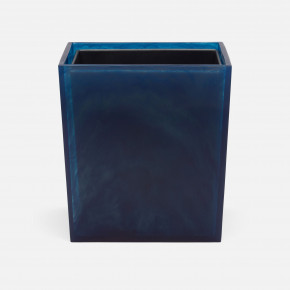 Abiko Cobalt Wastebasket Rectangular Tapered Cast Resin