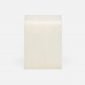 Abiko Pearl White Canister Small Square Straight Cast Resin