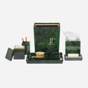 Carlow Emerald Gloss Vellum Leather Bath Accessories