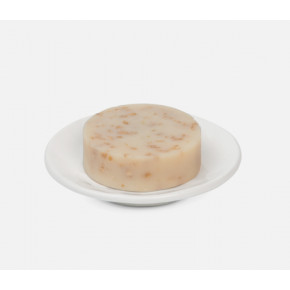 Cordoba White Burlap Soap Dish Round Ceramic