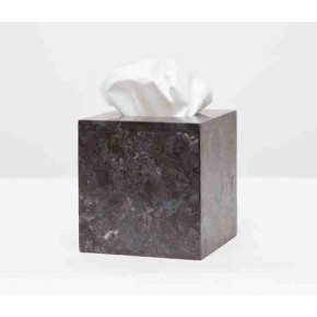 Luxor Black Matte Tissue Box Square Straight Marble