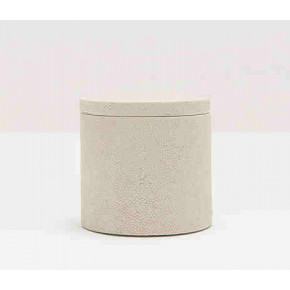 Manchester Ivory Canister Round Large Realistic Faux Shagreen