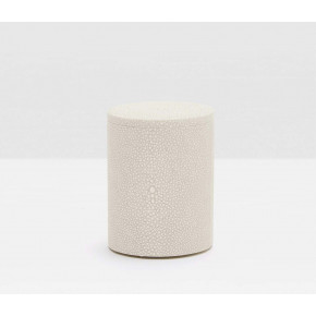 Manchester Ivory Canister Round Small Realistic Faux Shagreen