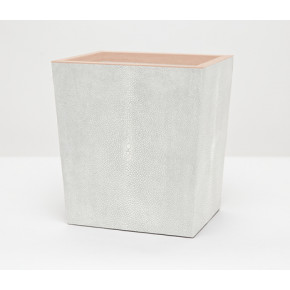 Manchester Ivory Wastebasket Rectangular Tapered Realistic Faux Shagreen