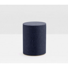 Manchester Navy Canister Round Small Realistic Faux Shagreen