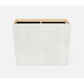 Manchester Snow Double Wastebasket Rectangular Tapered Realistic Faux Shagreen