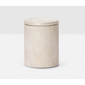 Manchester Warm Silver Canister Round Small Realistic Faux Shagreen