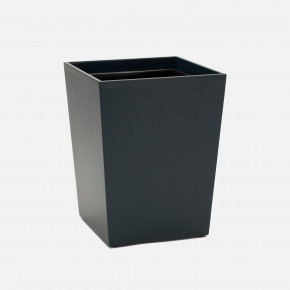 Quincy Matte Navy Wastebasket Square Tapered Lacquered Wood