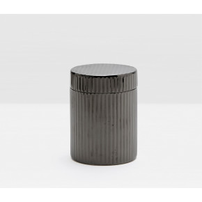 Redon Black Nickel Canister Small Round Ribbed Metal