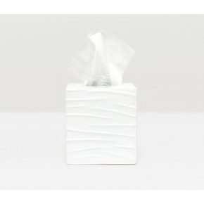 Solin White Tissue Box Square Straight Lacquer Resin