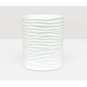 Solin White Wastebasket Round Lacquer Resin