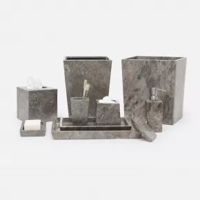 Veneto Gray Polished Marble Bath Accessories