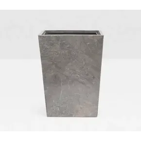 Veneto Gray Polished Wastebasket Square Tapered Marble