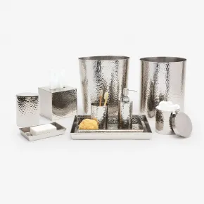 Verum Shiny Nickel Hammered Metal Bath Accessories