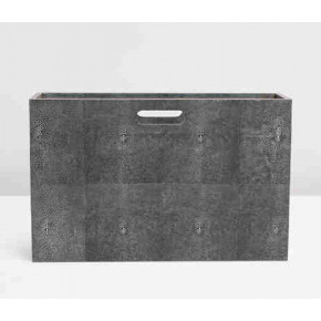 Bedford Cool Gray Magazine Holder Realistic Faux Shagreen