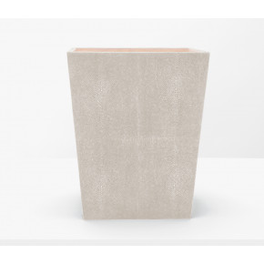 Crosby Sand Wastebasket Rectangular Tapered Realistic Faux Shagreen