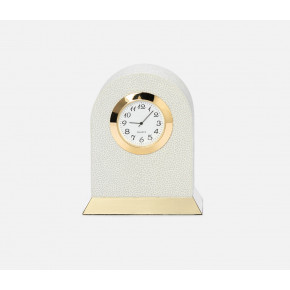 Fondi Blanc Realistic Faux Shagreen Clock 4"L X 3"W X 4.5"H, Pack of 2