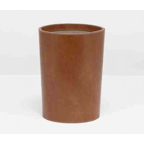 Leon Aged Camel Wastebasket Round Full-Grain Leather