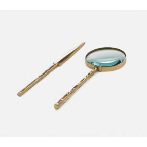 Lublin Gold Magnifying Glass 7"L x 1"W Brass, A Set