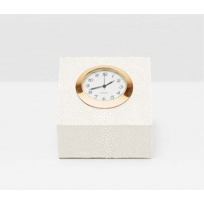 Marle Snow Square Clock Realistic Faux Shagreen