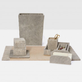 Riga Brown Candy Striped Set: Letter Tray Envelope Holder Pencil Tray And Pencil Holder Hair-O