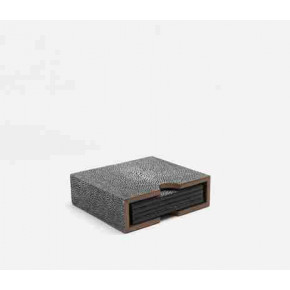 Varese Cool Gray Coasters Set of 4 Realistic Faux Shagreen, Pack of 2