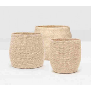 Davao Bleached Nested Baskets Natural Abaca Fiber S/3