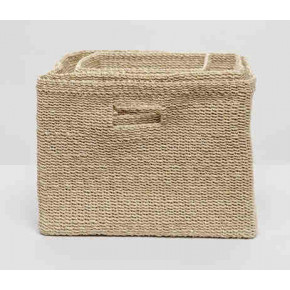 Lindon Bleached Towel Basket Square Abaca S/3