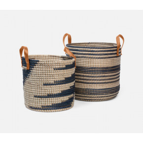 Olinda Dark Blue/Natural Baskets Seagrass, Set Of 2