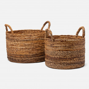 Payson Natural Round Nested Baskets, Set Of 2 Banana Bark