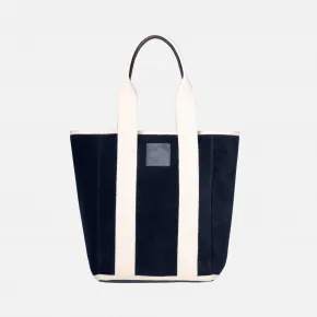 Quebec Dark Navy Shopper Bag Velvet/Full Grain Leather