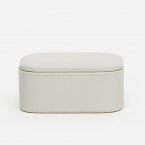 Dozza Light Gray Accent Box Small Full-Grain Leather Pack/2