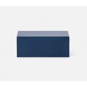 Lowell #Dnr# Perforated Navy Accent Box Medium Full-Grain Leather