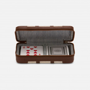 Otis White/Tobacco Hair-On-Hide/Full-Grain Leather Card Box 6.5"L X 4.5"W X 1.75"H, Pack of 2