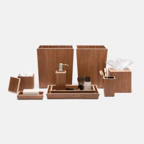 Harper Dark Teak Veneer With Faux Bone Bath Accessories