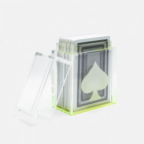 Soma Clear/Chartreuse Card Deck Set Standard Acrylic