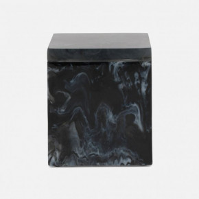 Abiko Obsidian Canister Large Square Straight Cast Resin