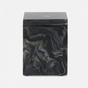 Abiko Obsidian Canister Small Square Straight Cast Resin