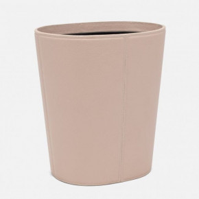 Asby Dusty Rose Wastebasket Oval Full-Grain Leather